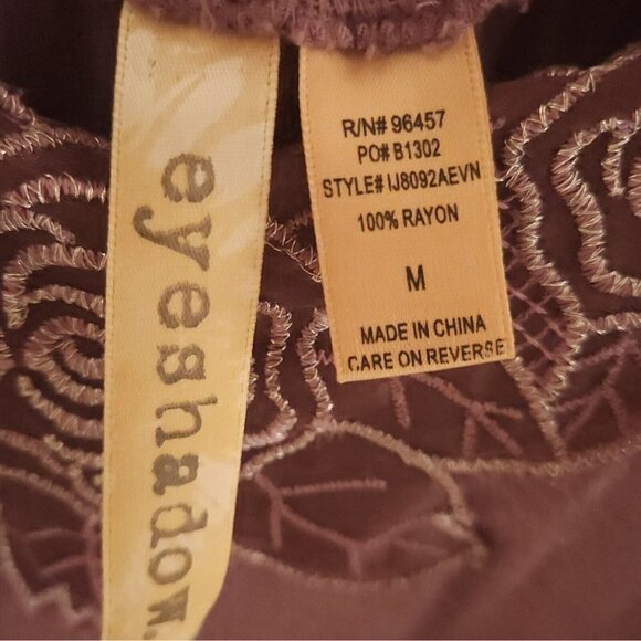 Eyeshadow Womens Purple Boho Flowy Embellished Tank Top Medium - Picture 6 of 7